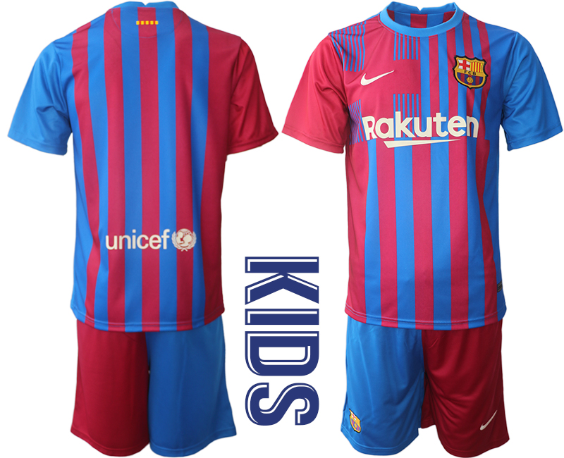 Youth 2021-2022 Club Barcelona home red blank Nike Soccer Jerseys->real madrid jersey->Soccer Club Jersey